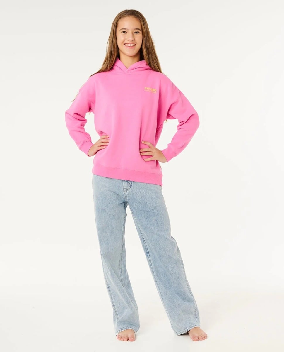 Rip Curl Surf Puff Girls Hoodie - Super Pink