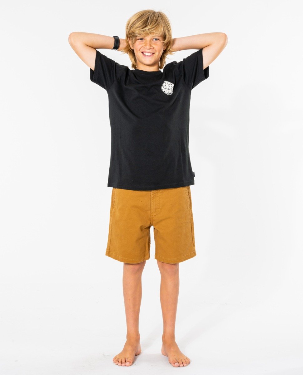 Rip Curl Wetsuit Icon Short Sleeve Kids Tee - Black