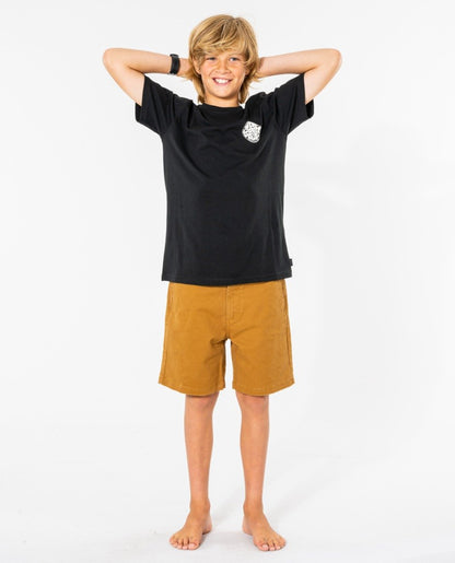 Rip Curl Wetsuit Icon Short Sleeve Kids Tee - Black