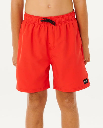 Rip Curl Offset Volley Boys Boardshorts in Red