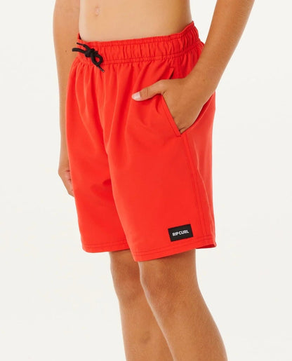 Rip Curl Offset Volley Boys Boardshorts - Red
