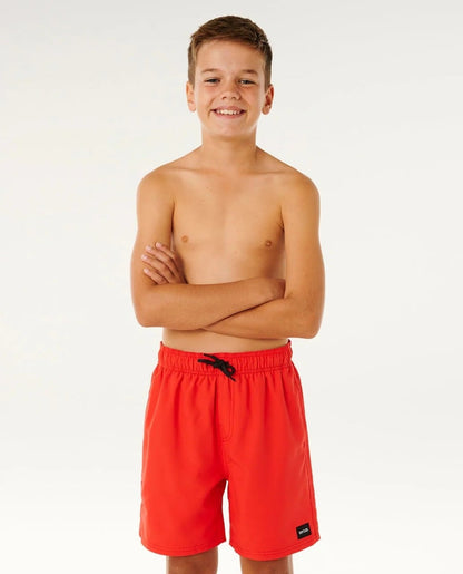 Rip Curl Offset Volley Boys Boardshorts - Red