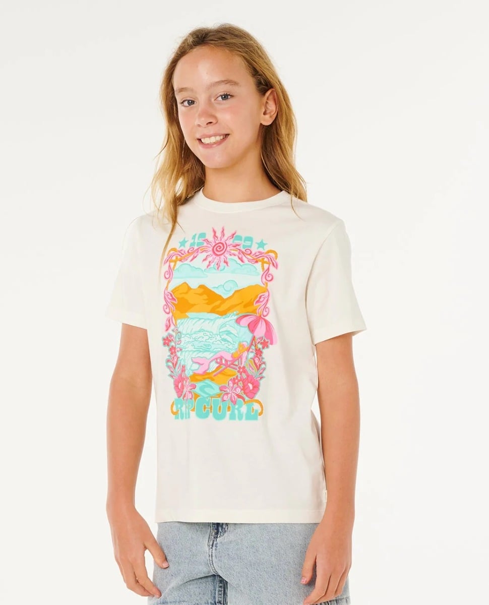 Rip Curl Sunshine Squad Band Girls Tee - Bone