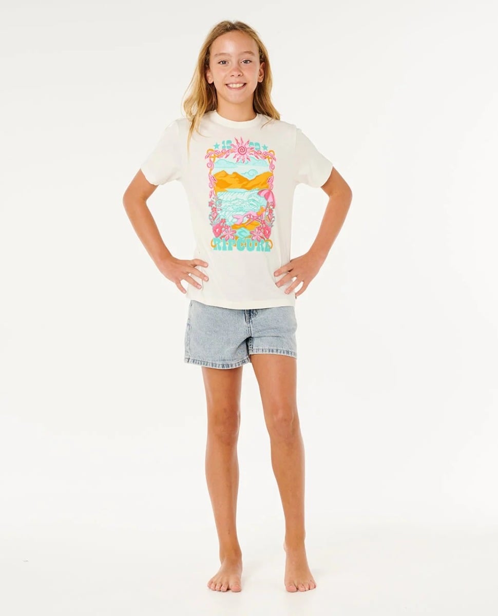 Rip Curl Sunshine Squad Band Girls Tee - Bone