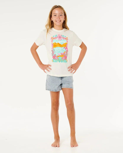 Rip Curl Sunshine Squad Band Girls Tee - Bone