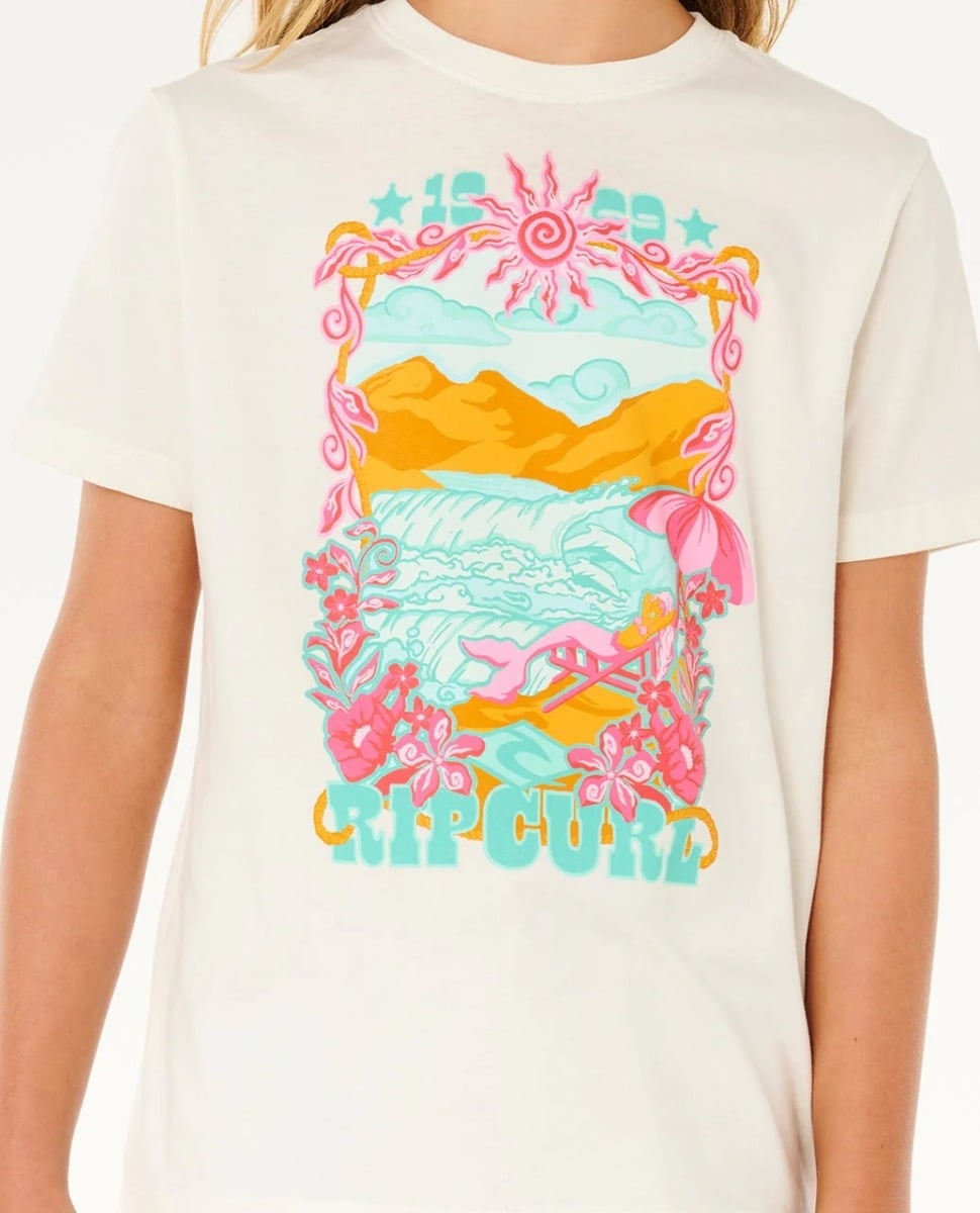 Rip Curl Sunshine Squad Band Girls Tee - Bone