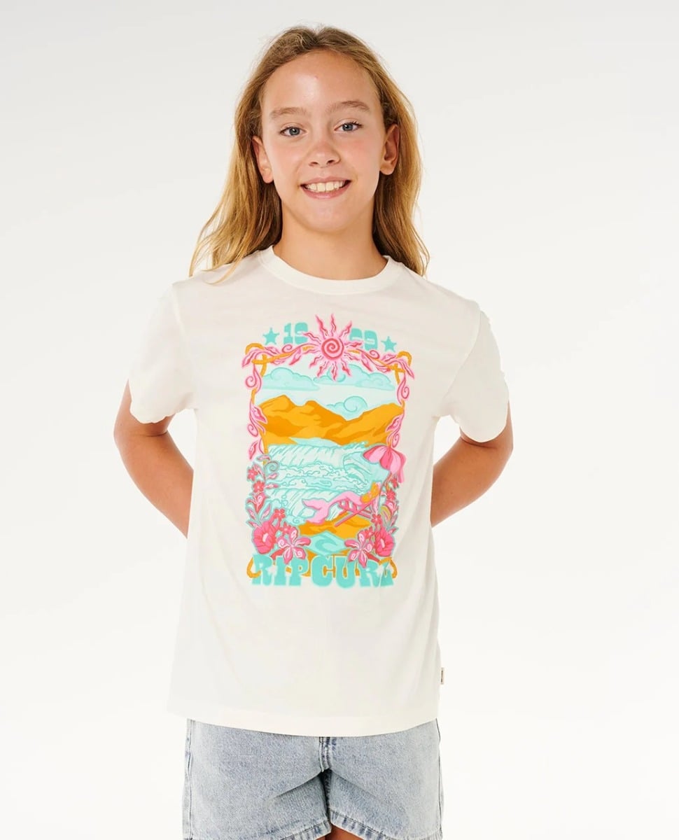 Rip Curl Sunshine Squad Band Girls Tee - Bone