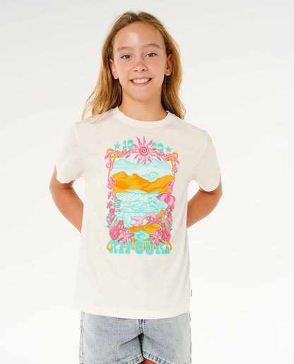 Rip Curl Sunshine Squad Band Girls Tee - Bone