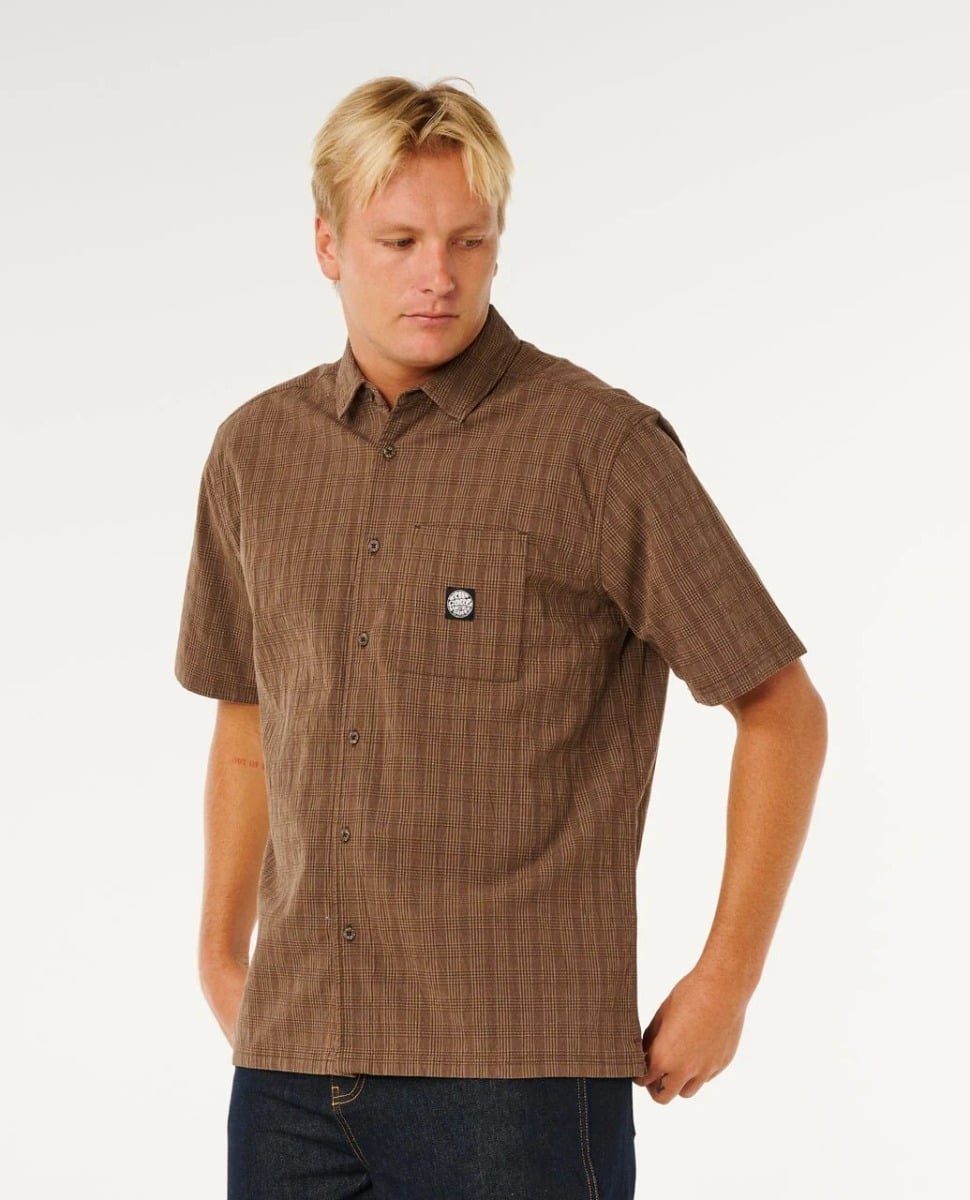 Rip Curl Premium Surf Check S/S Shirt - Coffee