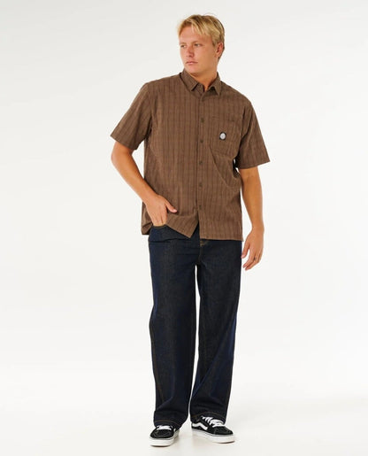 Rip Curl Premium Surf Check S/S Shirt - Coffee