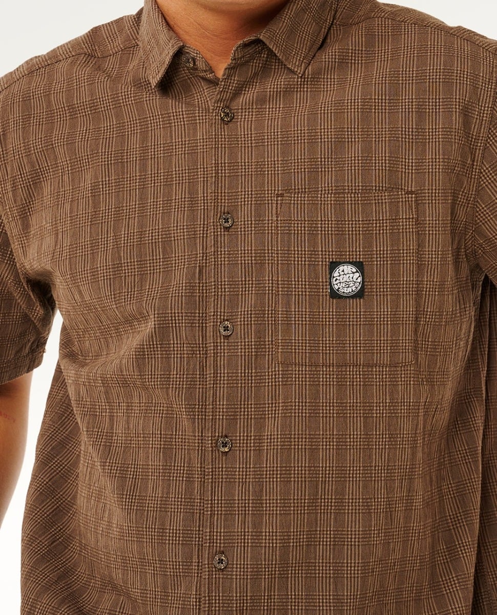 Rip Curl Premium Surf Check S/S Shirt - Coffee