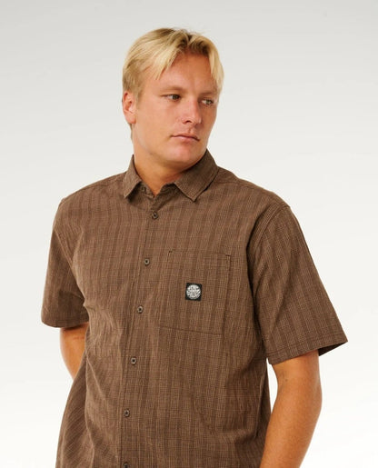 Rip Curl Premium Surf Check S/S Shirt - Coffee