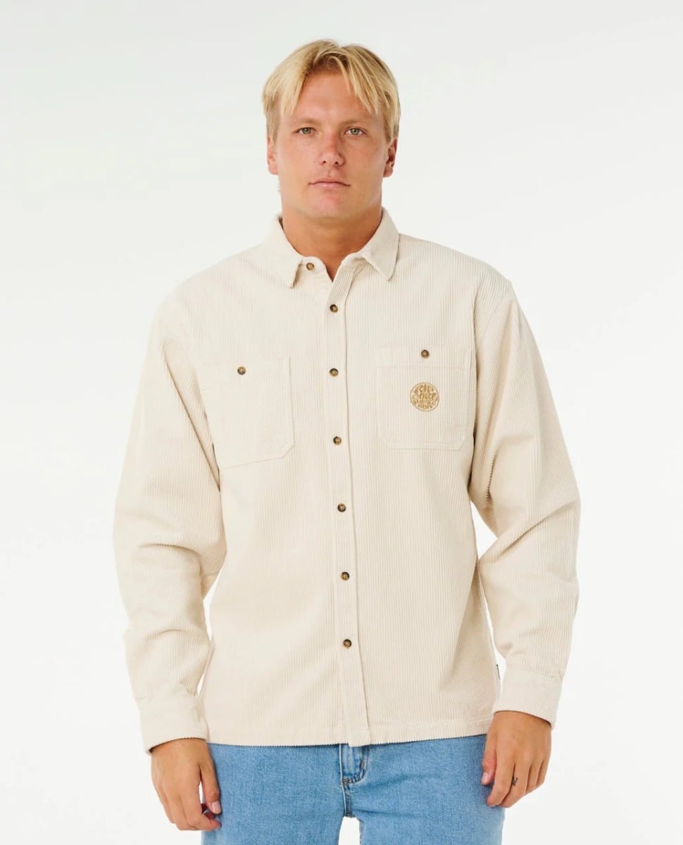 Rip Curl Premium Surf Cord Long-Sleeved Shirt in Sand Dune