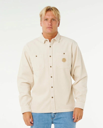 Rip Curl Premium Surf Cord Long-Sleeved Shirt in Sand Dune