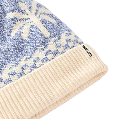 Rip Curl Jacquard Pom Pom Beanie - Mid Blue