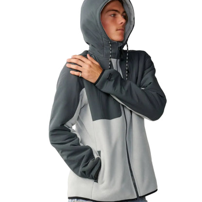 Rip Curl Mens Search Series Panelled Zip Thru Hoodie - Charcoal Grey