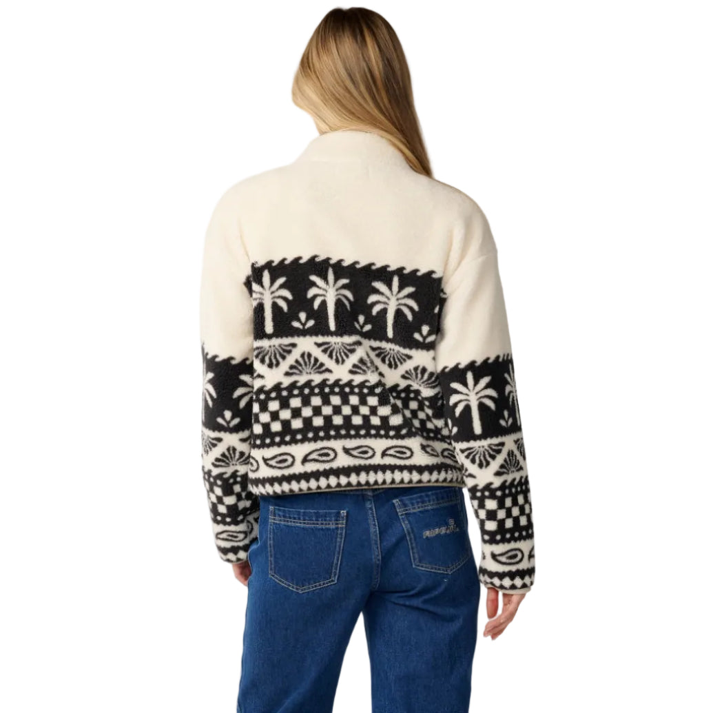 Rip Curl Womens Bossa Nova 1/4 Zip Polar Fleece - Black/White