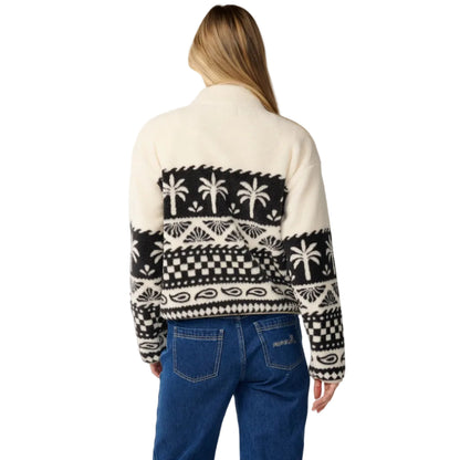 Rip Curl Womens Bossa Nova 1/4 Zip Polar Fleece - Black/White