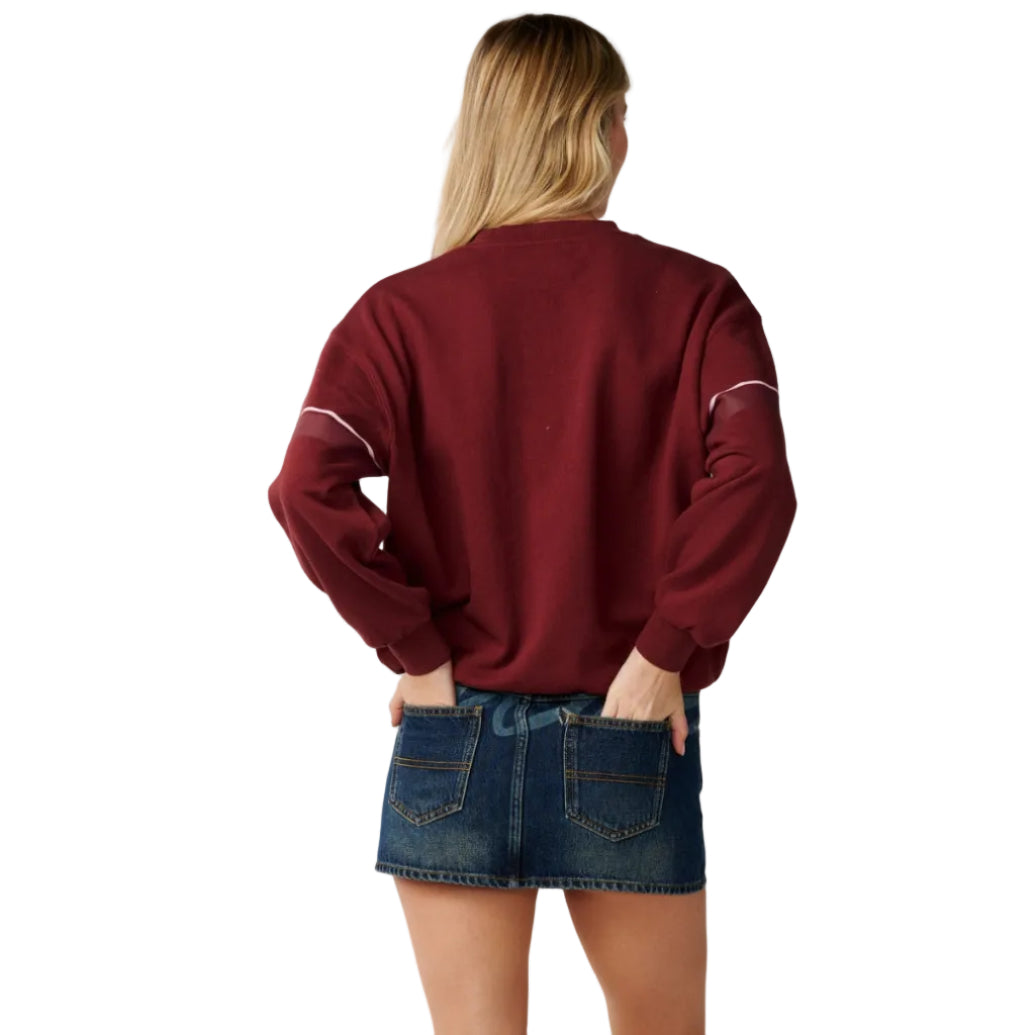 Rip Curl Womens Archive Dolphin Oversized Crew Fleece - Dark Plum