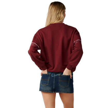 Rip Curl Womens Archive Dolphin Oversized Crew Fleece - Dark Plum