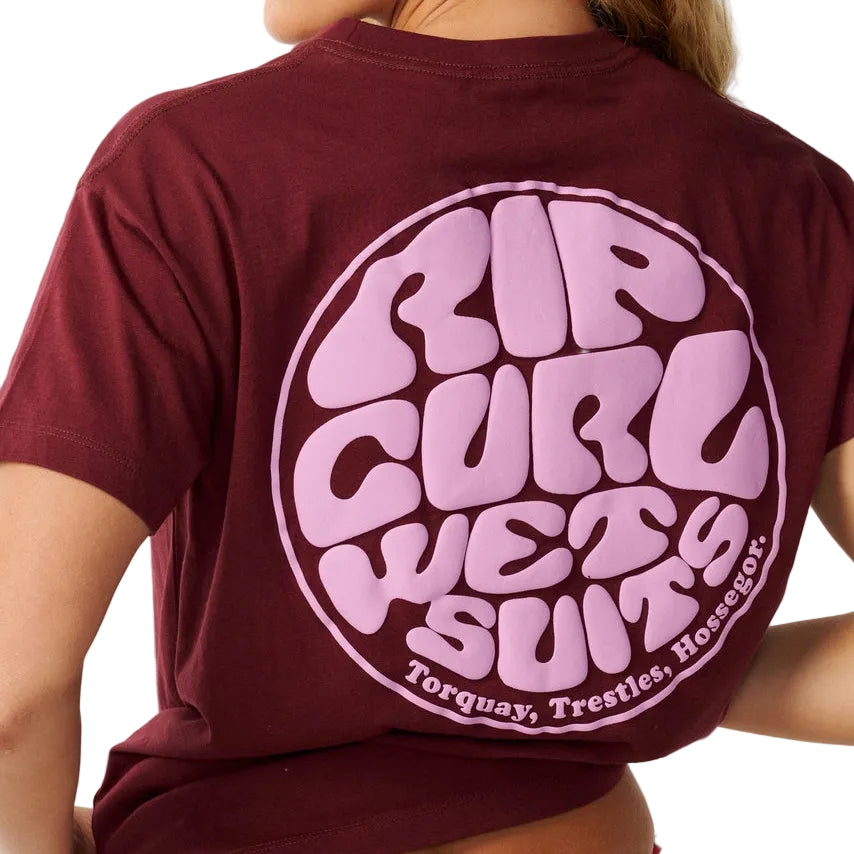 Rip Curl Womens Icons Of Surf Relaxed Tee - Dark Plum