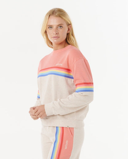 Rip Curl Womens Surf Revival Crew Jumper - Oatmeal Marle