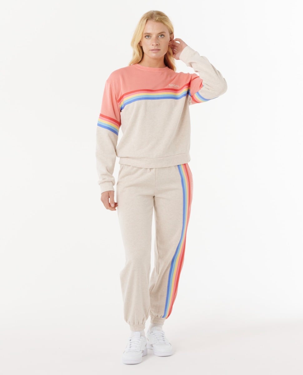 Rip Curl Womens Surf Revival Crew Jumper - Oatmeal Marle