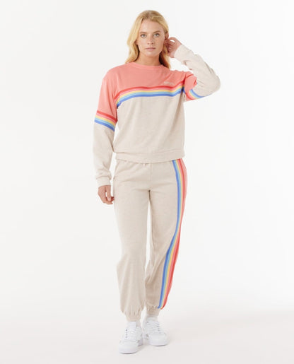 Rip Curl Womens Surf Revival Crew Jumper - Oatmeal Marle