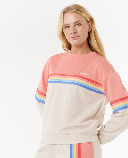Rip Curl Womens Surf Revival Crew Jumper - Oatmeal Marle