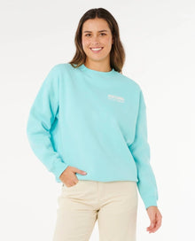 Rip Curl Surf Puff Inspired Crew Jumper in Light Sea Blue