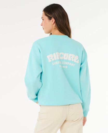 Rip Curl Surf Puff Inspired Crew Jumper - Light Sea Blue