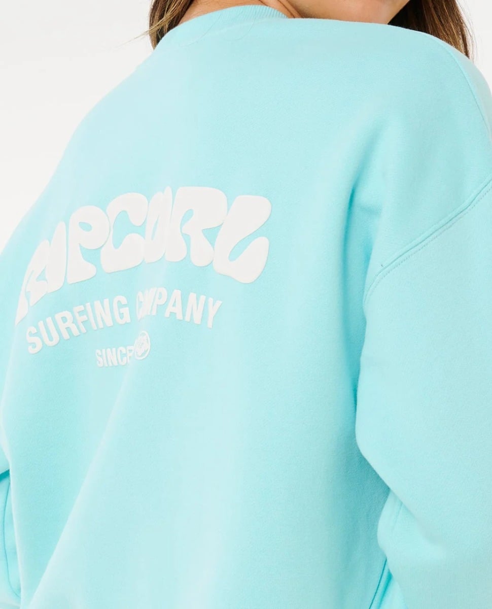 Rip Curl Surf Puff Inspired Crew Jumper - Light Sea Blue