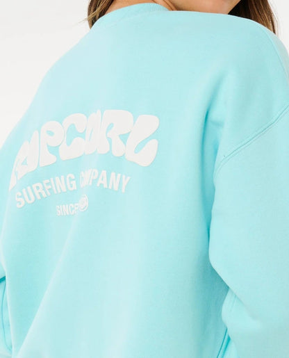 Rip Curl Surf Puff Inspired Crew Jumper - Light Sea Blue
