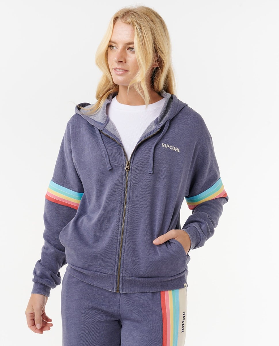 Rip Curl Womens Surf Revival Zip Thru Fleece - Blue