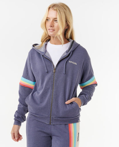 Rip Curl Womens Surf Revival Zip Thru Fleece - Blue