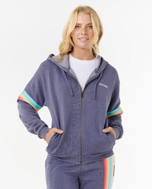 Rip Curl Womens Surf Revival Zip Thru Fleece in Blue
