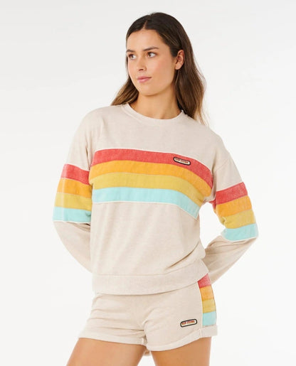 Rip Curl Surf Revival Relaxed Crew Jumper - Oatmeal
