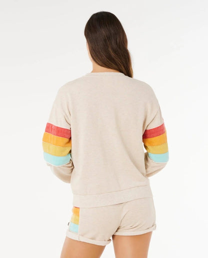 Rip Curl Surf Revival Relaxed Crew Jumper - Oatmeal