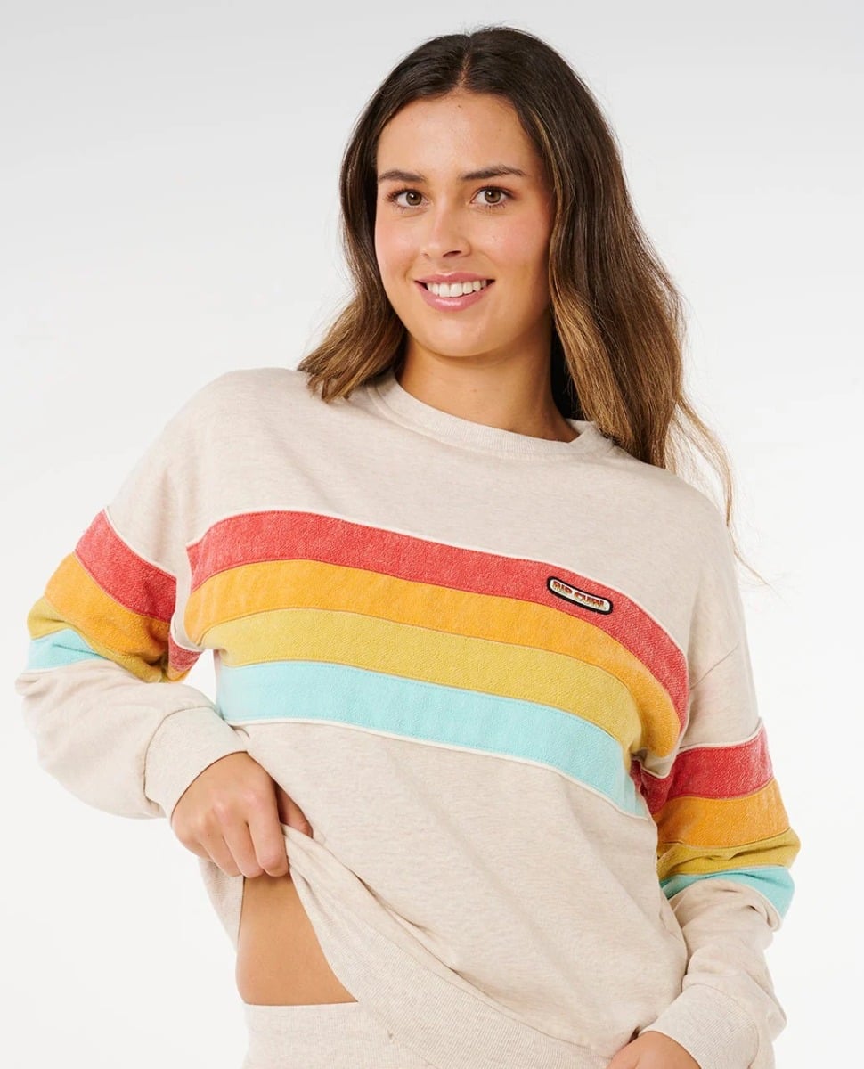 Rip Curl Surf Revival Relaxed Crew Jumper - Oatmeal