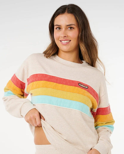 Rip Curl Surf Revival Relaxed Crew Jumper - Oatmeal