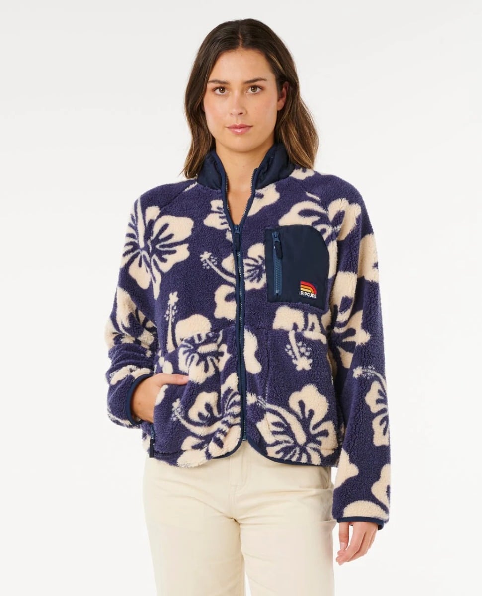 Rip Curl Surfside Standard Zip-Through Polar Fleece in Navy