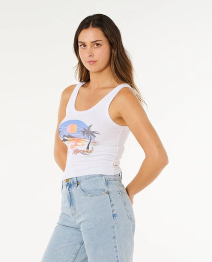 Rip Curl Hotel Malibu Tank Top - Optical White