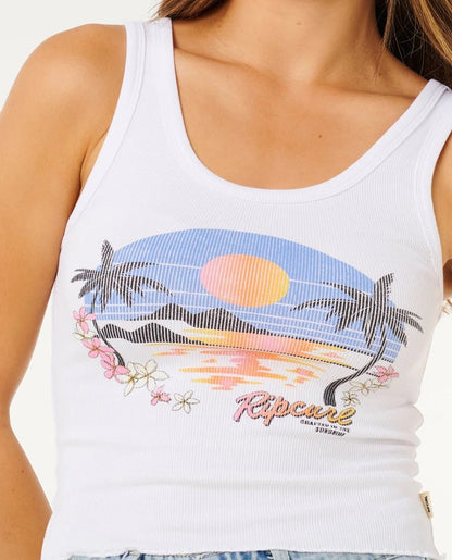 Rip Curl Hotel Malibu Tank Top - Optical White