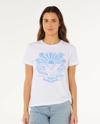 Rip Curl Sun Beams Standard Tee in Optical White