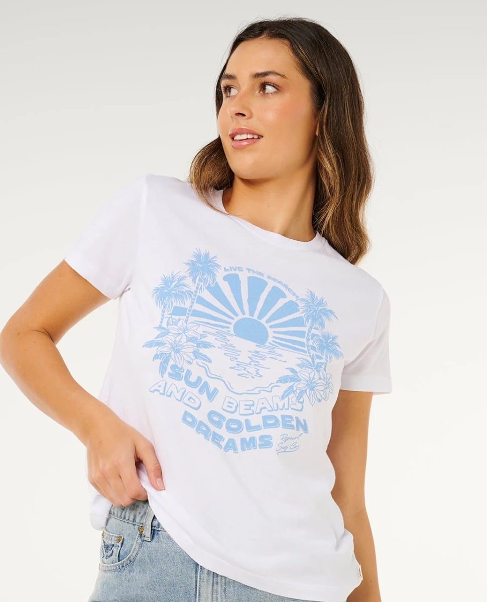 Rip Curl Sun Beams Standard Tee - Optical White