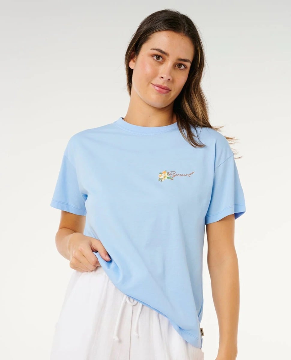 Rip Curl Poolside Relaxed Tee in Light Blue