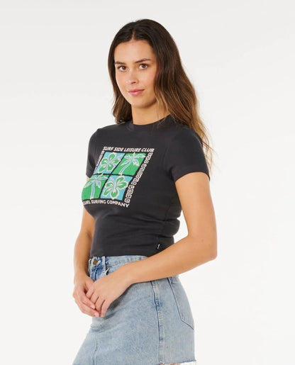 Rip Curl Surf Side Fitted Tee - Washed Black