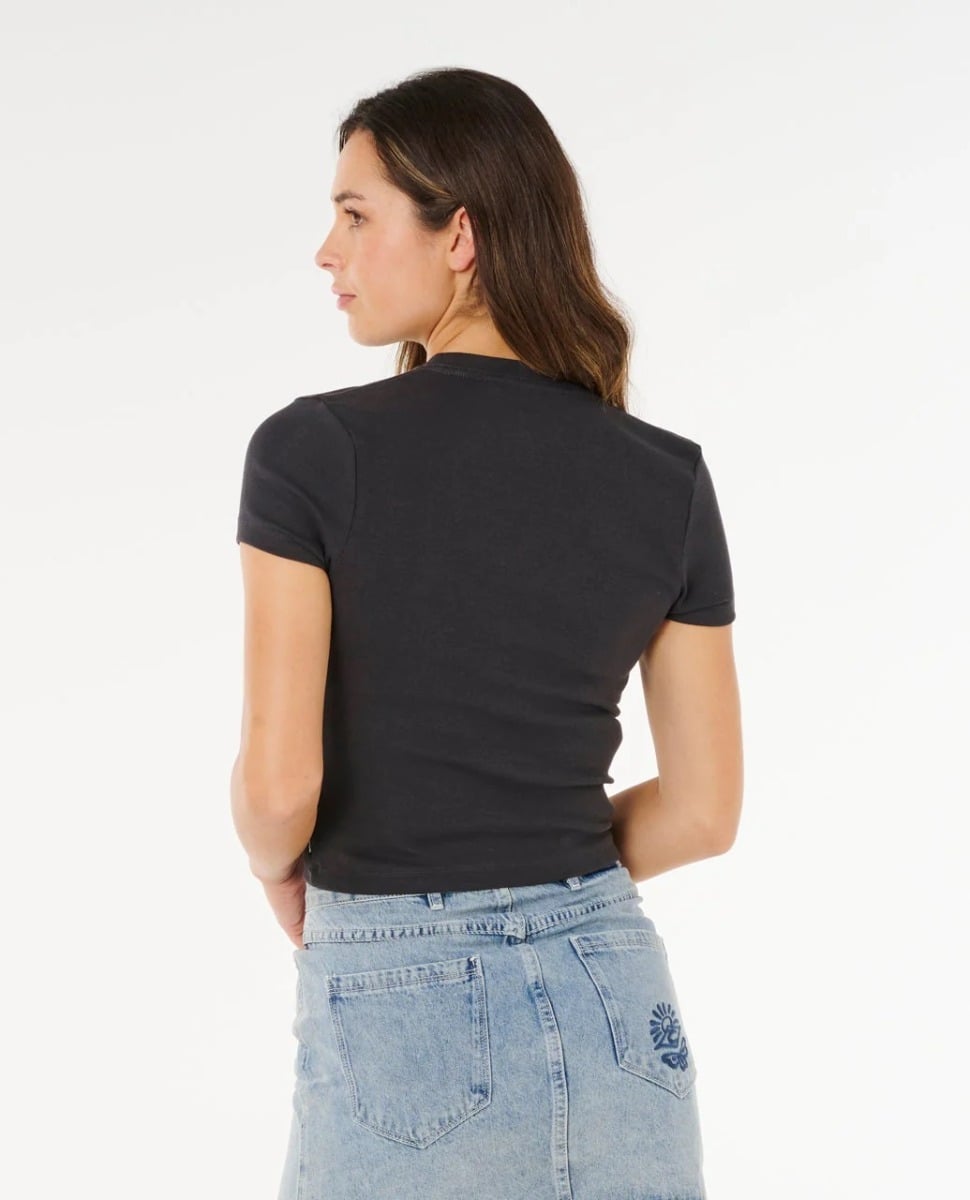 Rip Curl Surf Side Fitted Tee - Washed Black