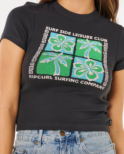 Rip Curl Surf Side Fitted Tee - Washed Black