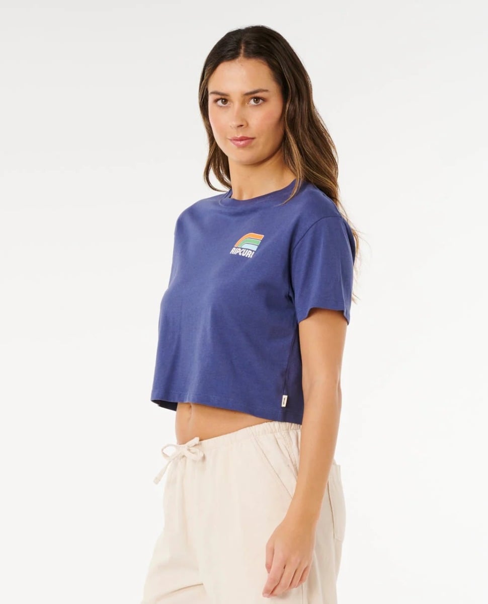 Rip Curl Surf Side Cropped Tee - Navy